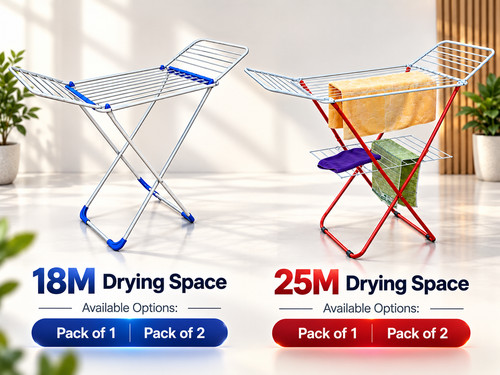 Winged folding clothes airer - folding,