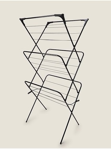 Black tier clothes airer - 3-tier,