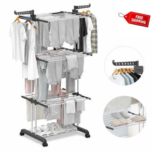 Tier clothes airer foldable - clothes,