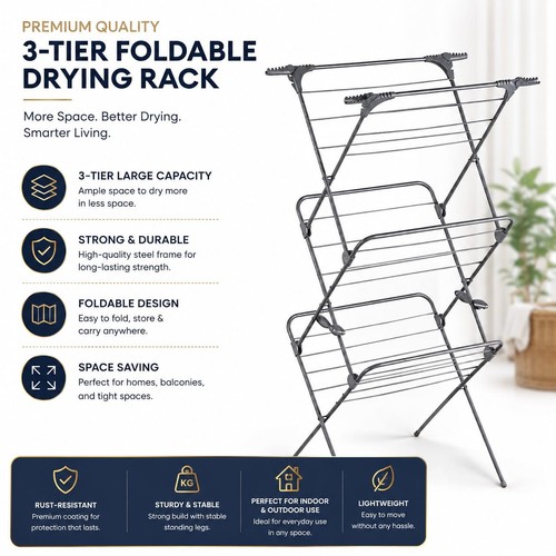 Justbuyy clothes tier airer - 3,