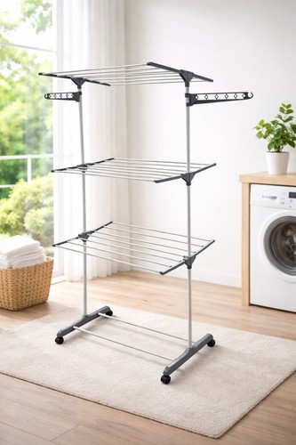 Tier foldable clothes airer - foldable,