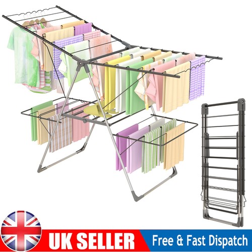 Foldable winged clothes airer - clothes,