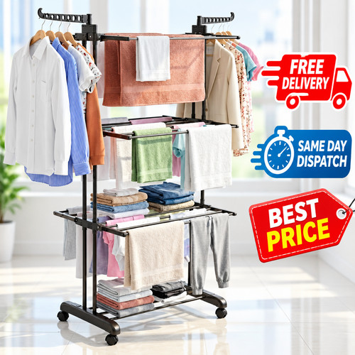 Tier foldable clothes airer - foldable,