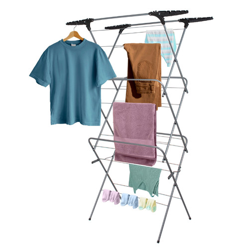 Tier clothes airer with - tier,