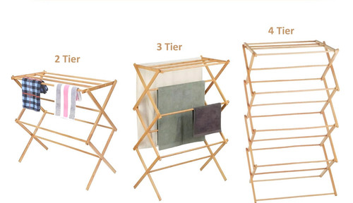 Bamboo clothes airer 4 - bamboo,